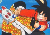Goku peleando contra su abuelito Son Gohan