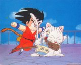 Goku y el maestro Karin, en su lucha por el agua sagrada