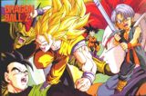 Goku como Super Saiyajin fase 3 y Trunks usando por primera vez su espada