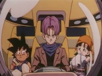 Goku, Pan y Trunks se aventuran por todo el universo para reunir las Esferas del Dragn Negras